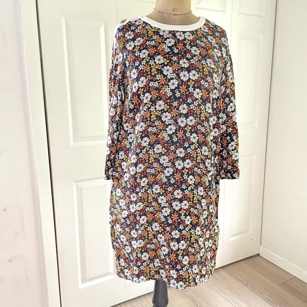 Sandro Dress Floral open sleeves  Size 2 - Picture 2 of 12
